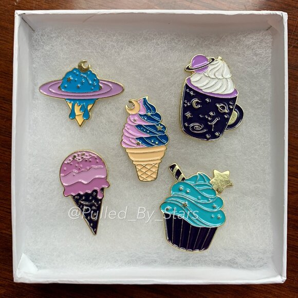 Celestial Galactic Sweets & Treats Alloy Pin 5-Piece Set - Brand New in Gift Box - Picture 14 of 16